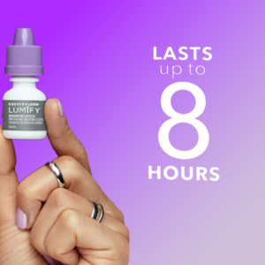 applying Lumify eye drops in the UK for instant redness relief